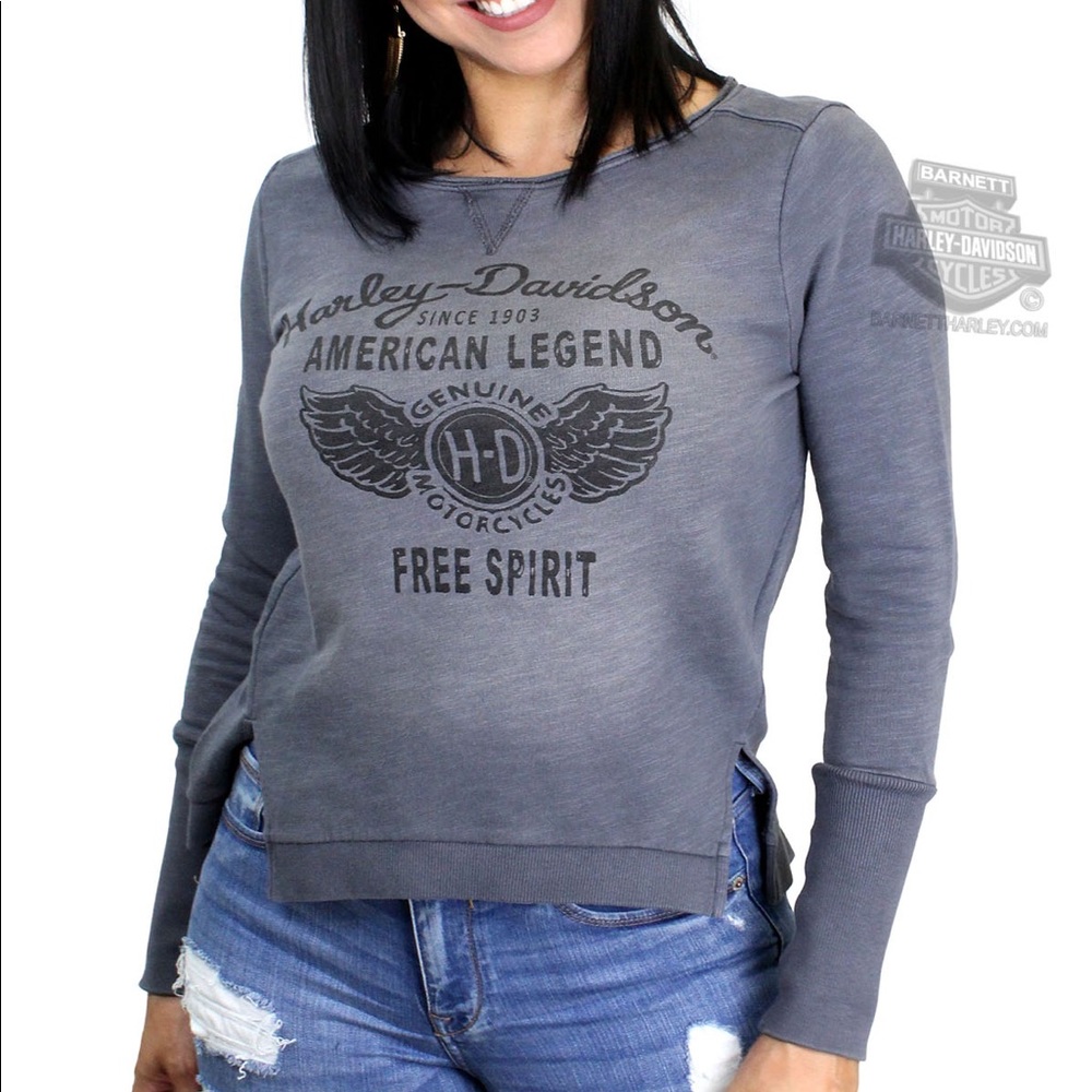 NWT!! Harley-Davidson women’s American Legend sweatshirt - charcoal gray